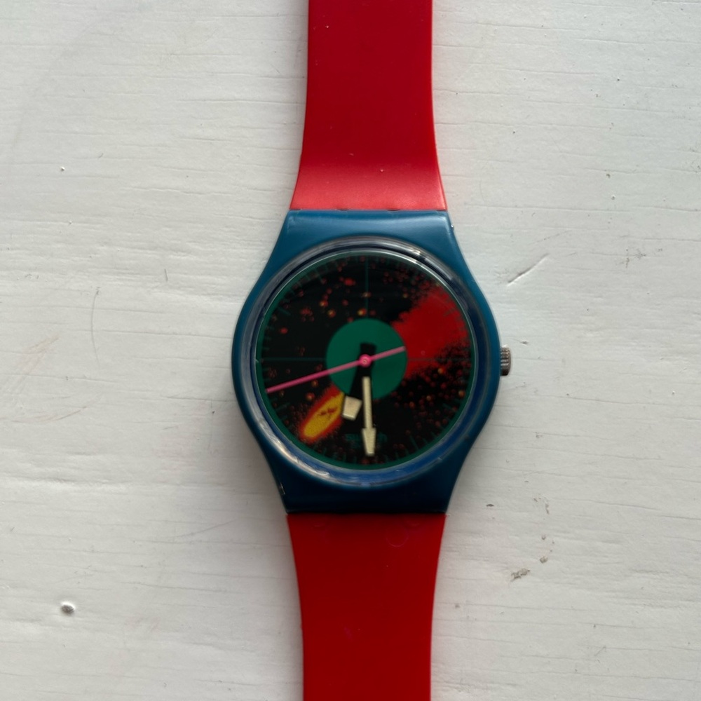 Rare Swatch 1986 Swatch "Cosmic Encounter" Halley’s Comet Watch Model GS102
